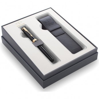 Набор PARKER SONNET GIFT 20 BLACK GT перьевая ручка с позолотой и чехол Набор PARKER SONNET GIFT 20 BLACK GT перьевая ручка с позолотой и чехол