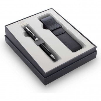 Набор PARKER SONNET GIFT BLACK CT ручка шариковая с чёрным стержнем "M" + чехол для одной ручки Набор PARKER SONNET GIFT BLACK CT ручка шариковая с чёрным стержнем "M" + чехол для одной ручки