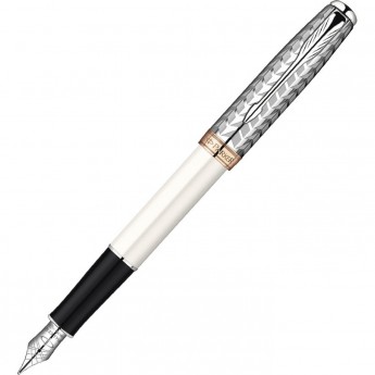 Перьевая ручка PARKER SONNET БЕЛЫЙ/СЕРЕБРО F Перьевая ручка PARKER SONNET БЕЛЫЙ/СЕРЕБРО F